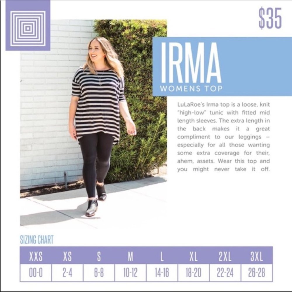 NWOT LuLaRoe Irma Tunic size 2XL - Picture 5 of 5
